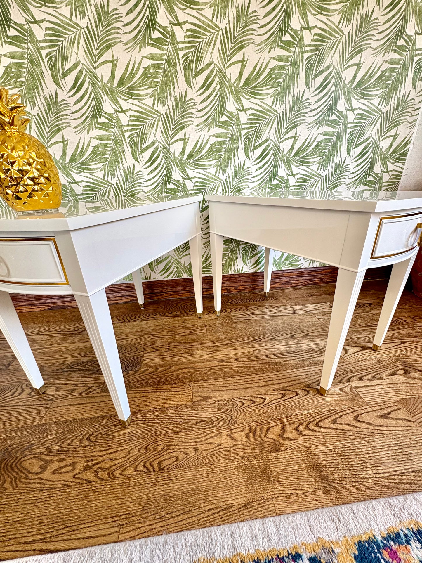 A Pair of Vintage High Gloss End Tables