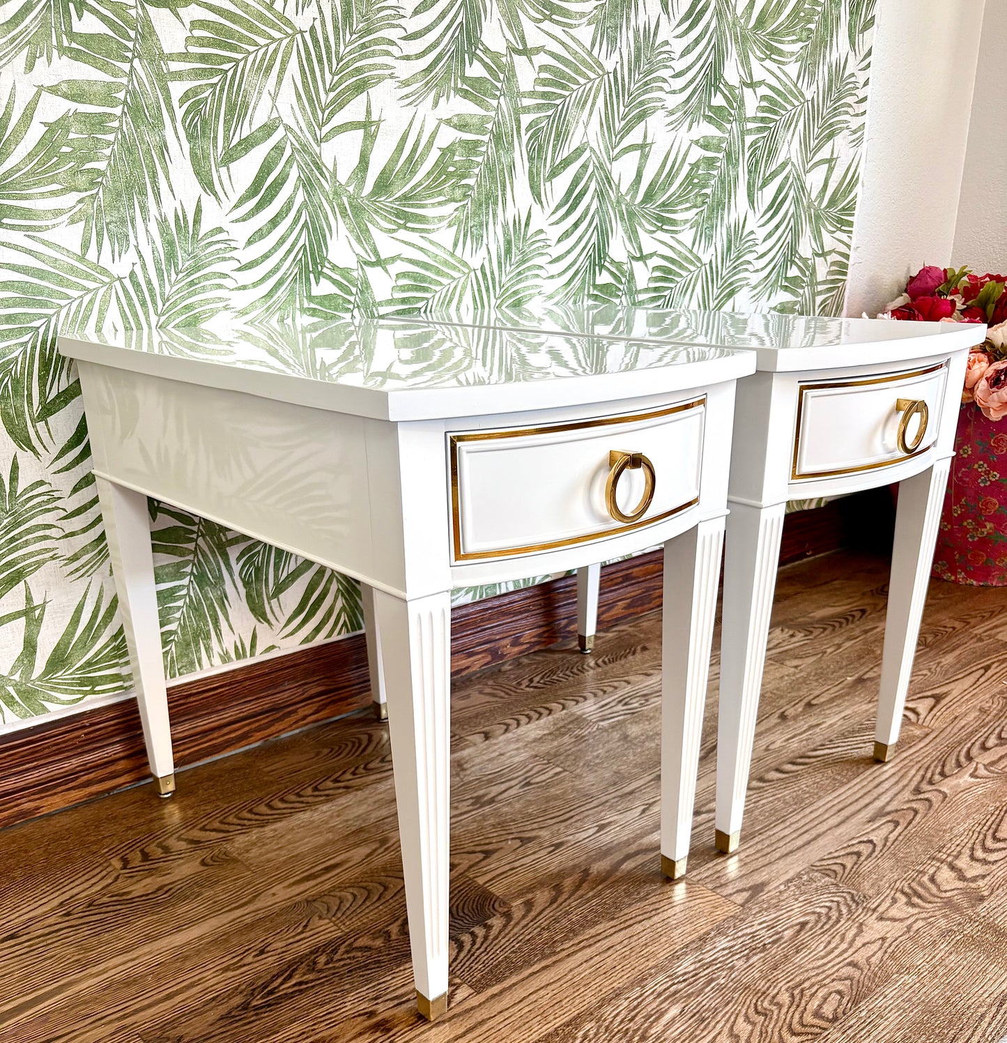 A Pair of Vintage High Gloss End Tables