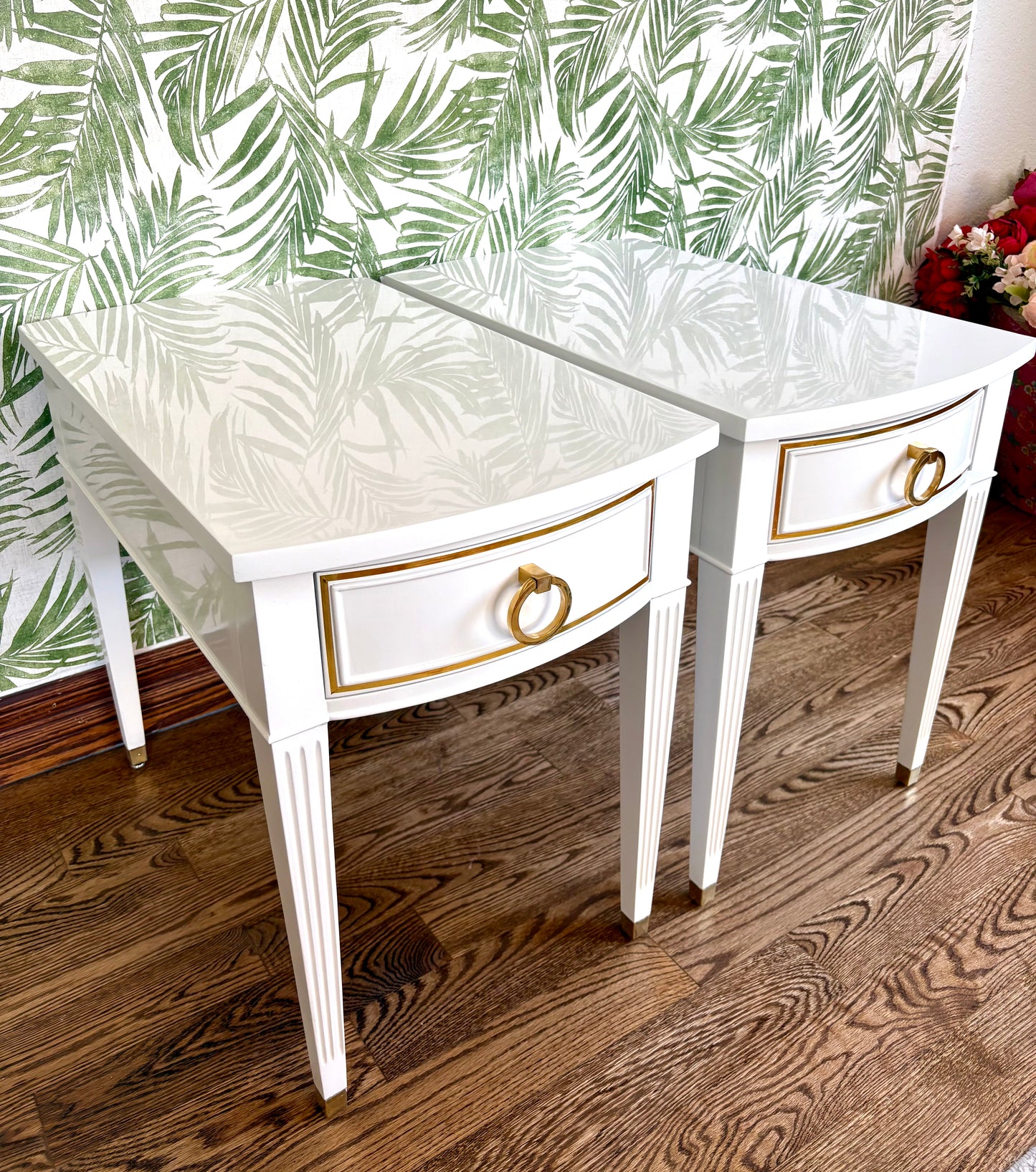 A Pair of Vintage High Gloss End Tables