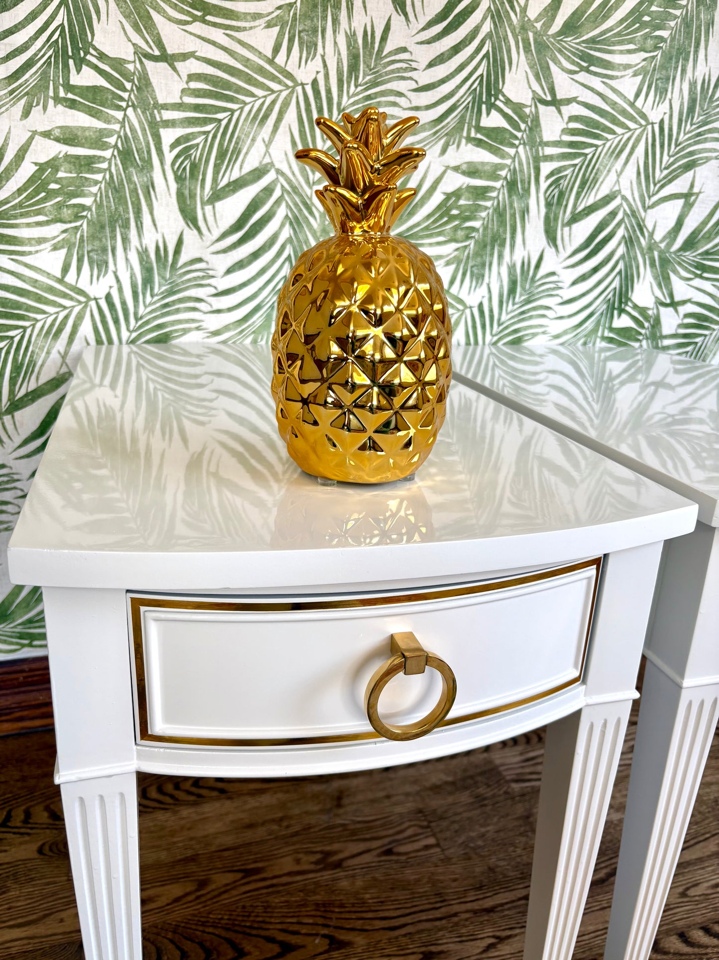 A Pair of Vintage High Gloss End Tables