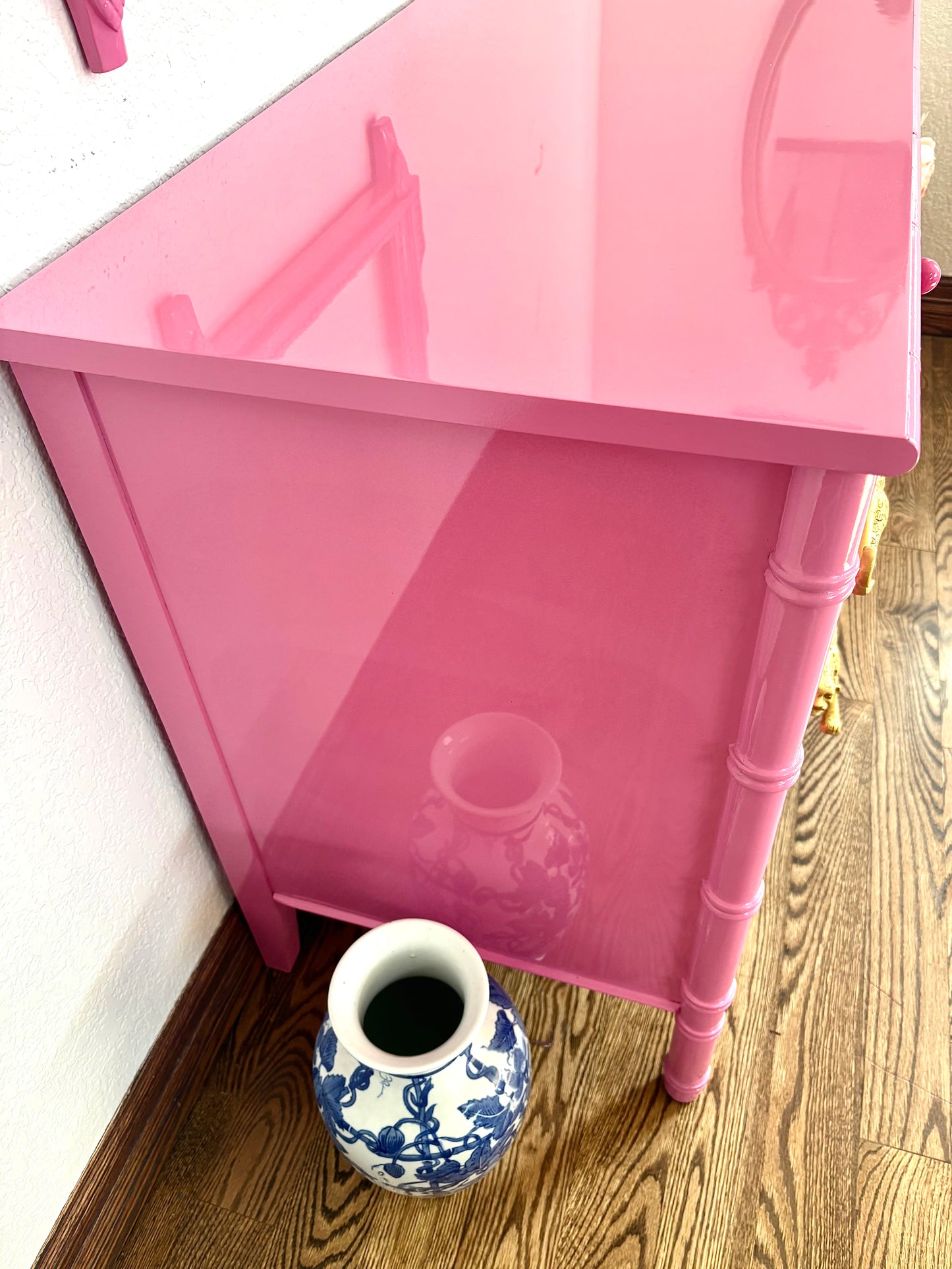 Ultra High Gloss Hot Pink Thomasville Bamboo Dresser