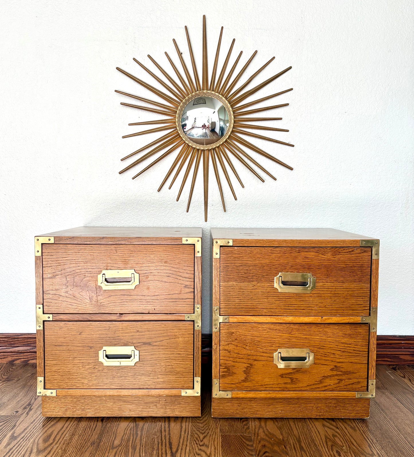 A Pair of Bernhardt Campaign Style End Stands