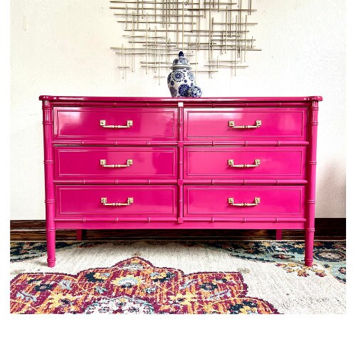 Customizable Henry Link Bali Hai 6 Drawer Faux Bamboo in the color of your choice!