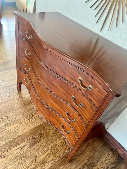 CUSTOMIZABLE Vintage Solid Mahogany 4 Drawer Dresser/Buffet/Entryway/Credenza Chest of Drawers