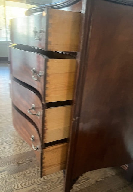 CUSTOMIZABLE Vintage Solid Mahogany 4 Drawer Dresser/Buffet/Entryway/Credenza Chest of Drawers
