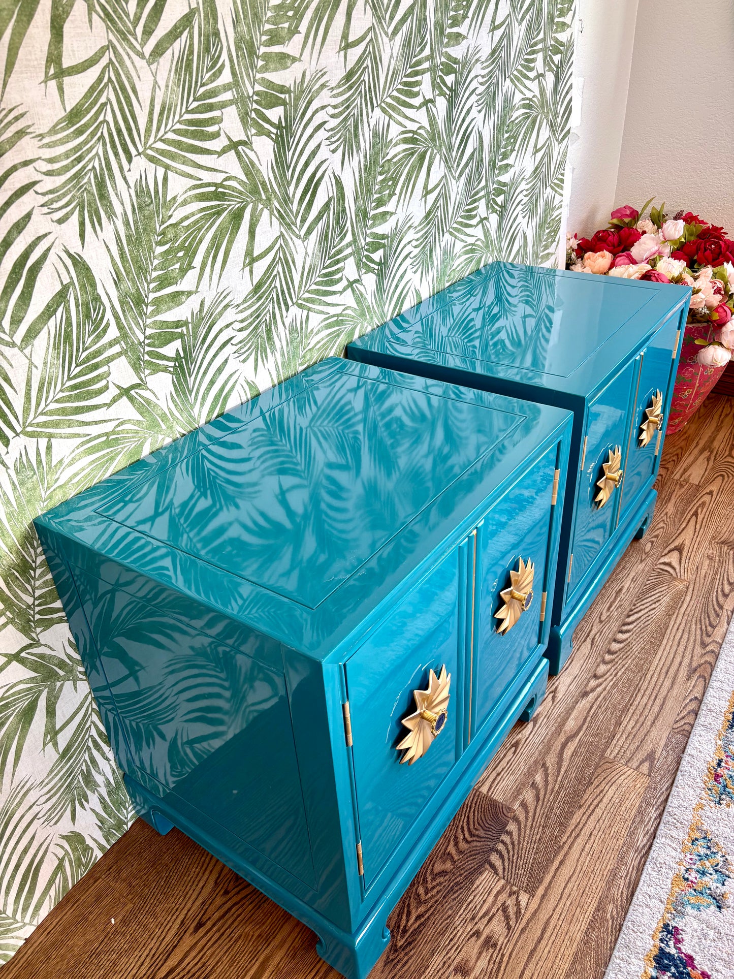 A Pair of Drexel Heritage Tai Ming Collection End Tables with Drawer