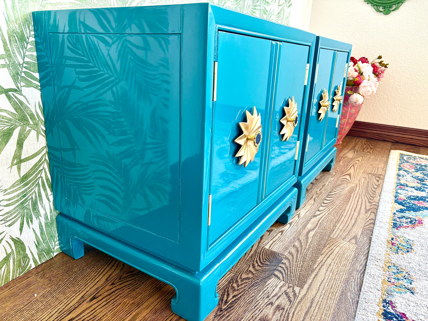 A Pair of Drexel Heritage Tai Ming Collection End Tables with Drawer