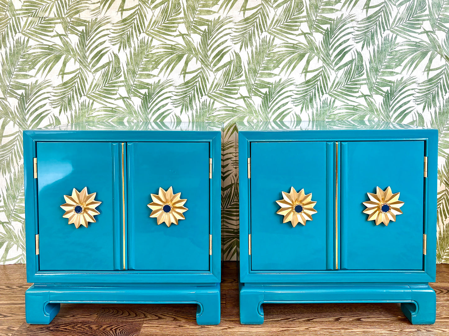 A Pair of Drexel Heritage Tai Ming Collection End Tables with Drawer