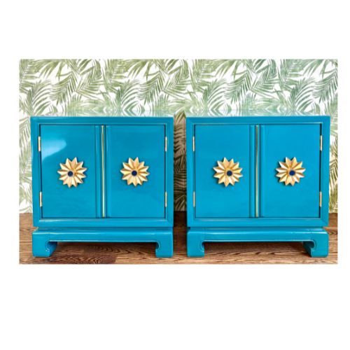 A Pair of Drexel Heritage Tai Ming Collection End Tables with Drawer