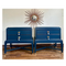 A Pair of Vintage Navy Blue Nightsands