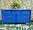 High Gloss Dixie Blue Faux Bamboo Dresser
