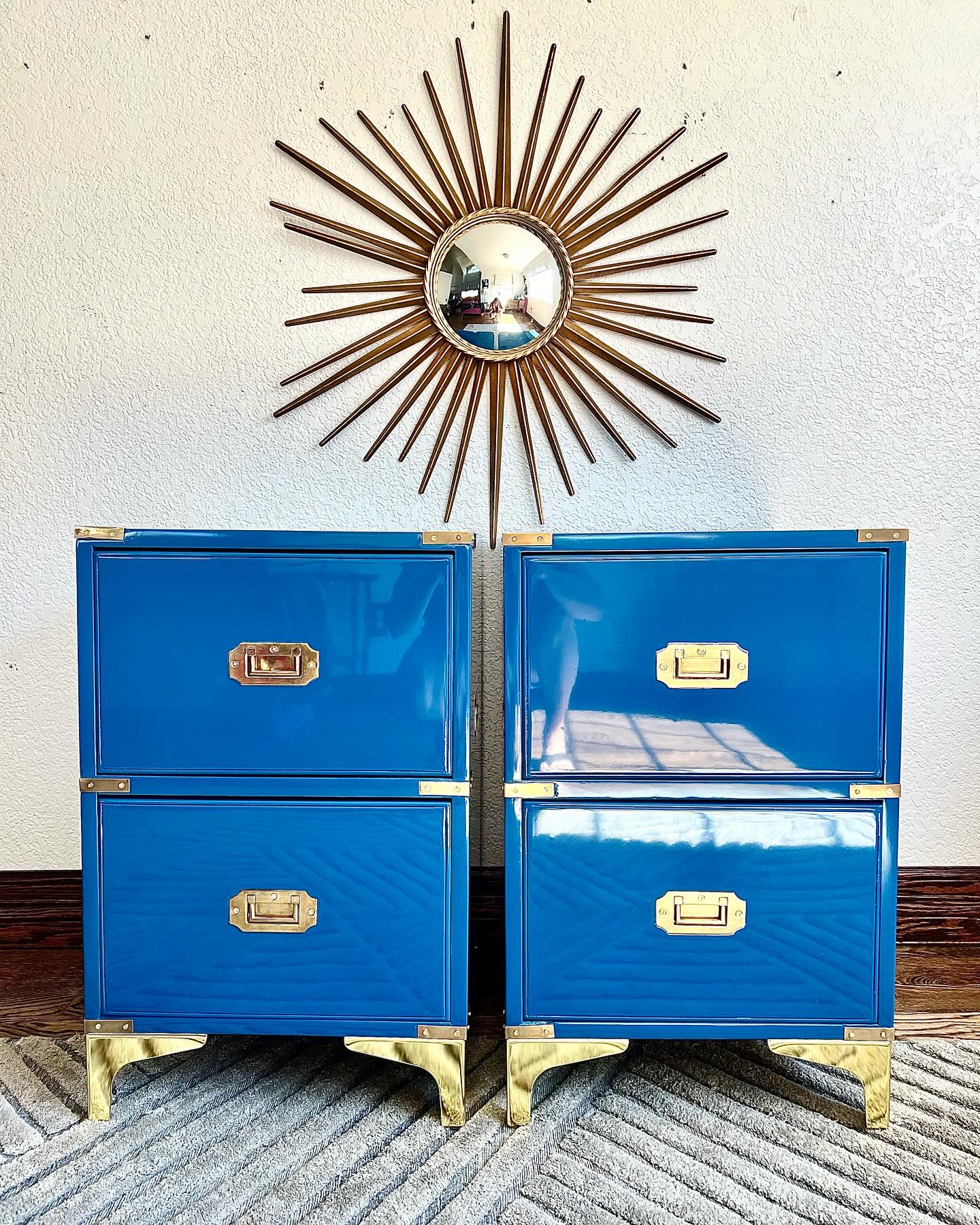 A Pair of Bernhardt Campaign Style End Stands