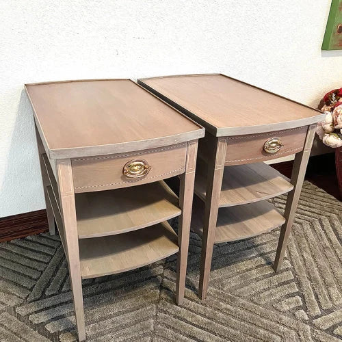 A Pair of Stained Modern End Stands by Mersman