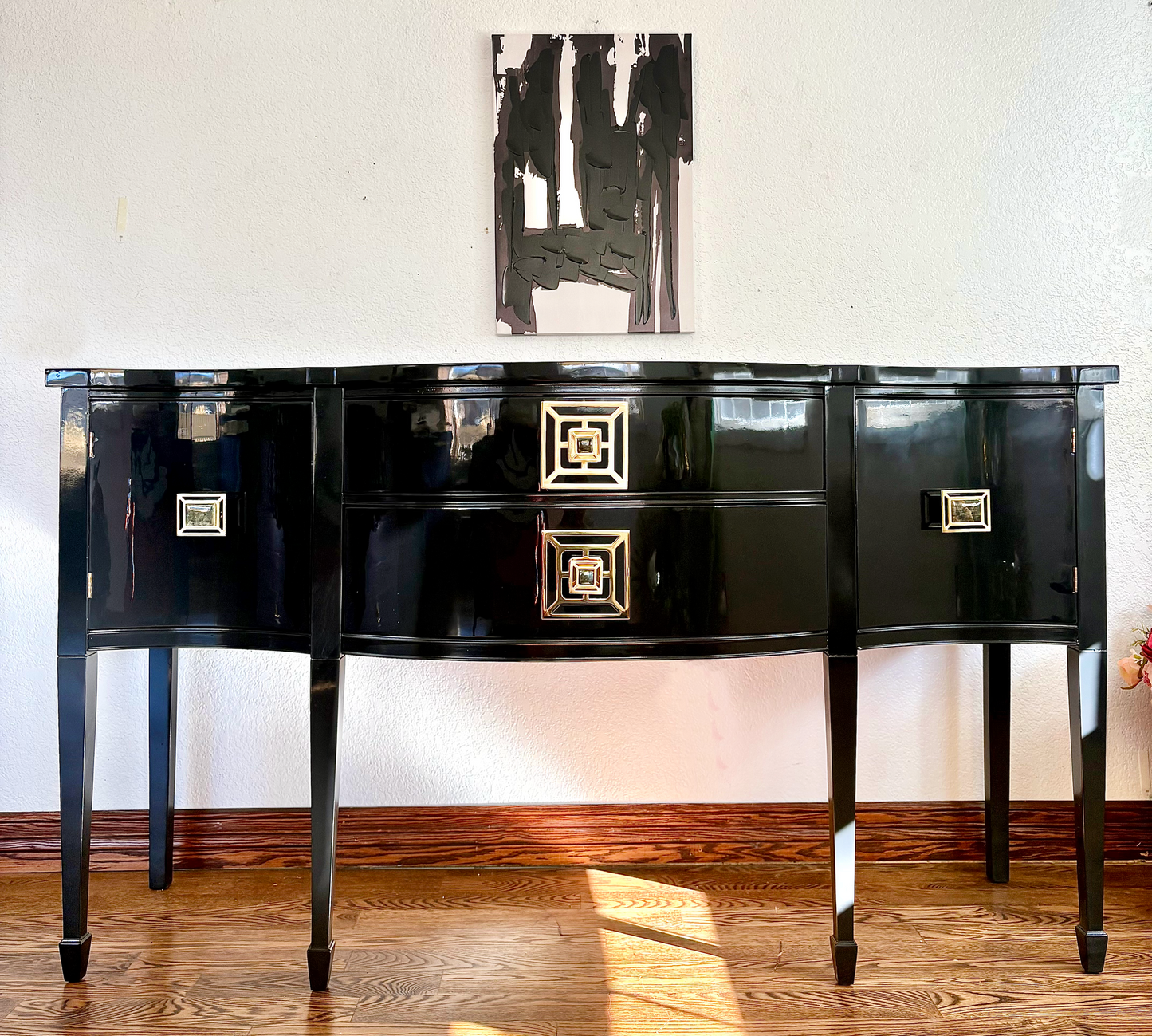 CUSTOMIZABLE Paint or Stain this Curvy Vintage Serpentine Buffet/Credenza/Sideboard