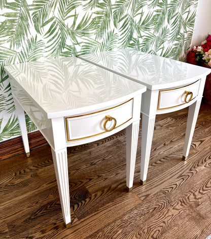 A Pair of Vintage High Gloss End Tables