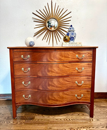 Vintage Serpentine George III Style Chest of Drawers