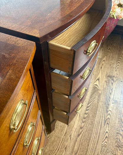 Custom Paint these! A Pair of Dixie Serpentine Large 4 Drawer Bedside Tables/Nightstands/Small Dressers In the Color of Your Choice!