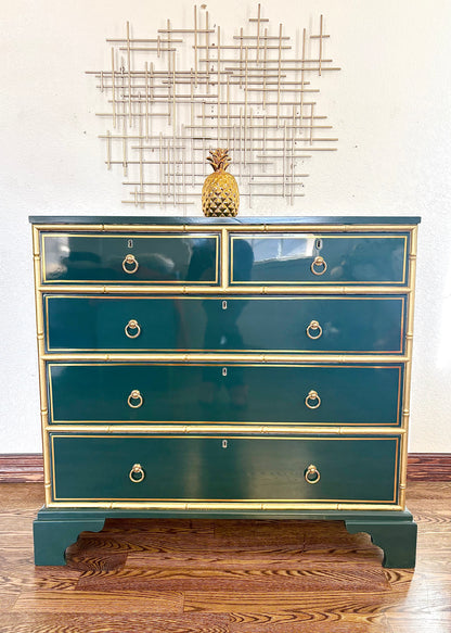 Ultra High Gloss Green Bamboo Trim Dresser