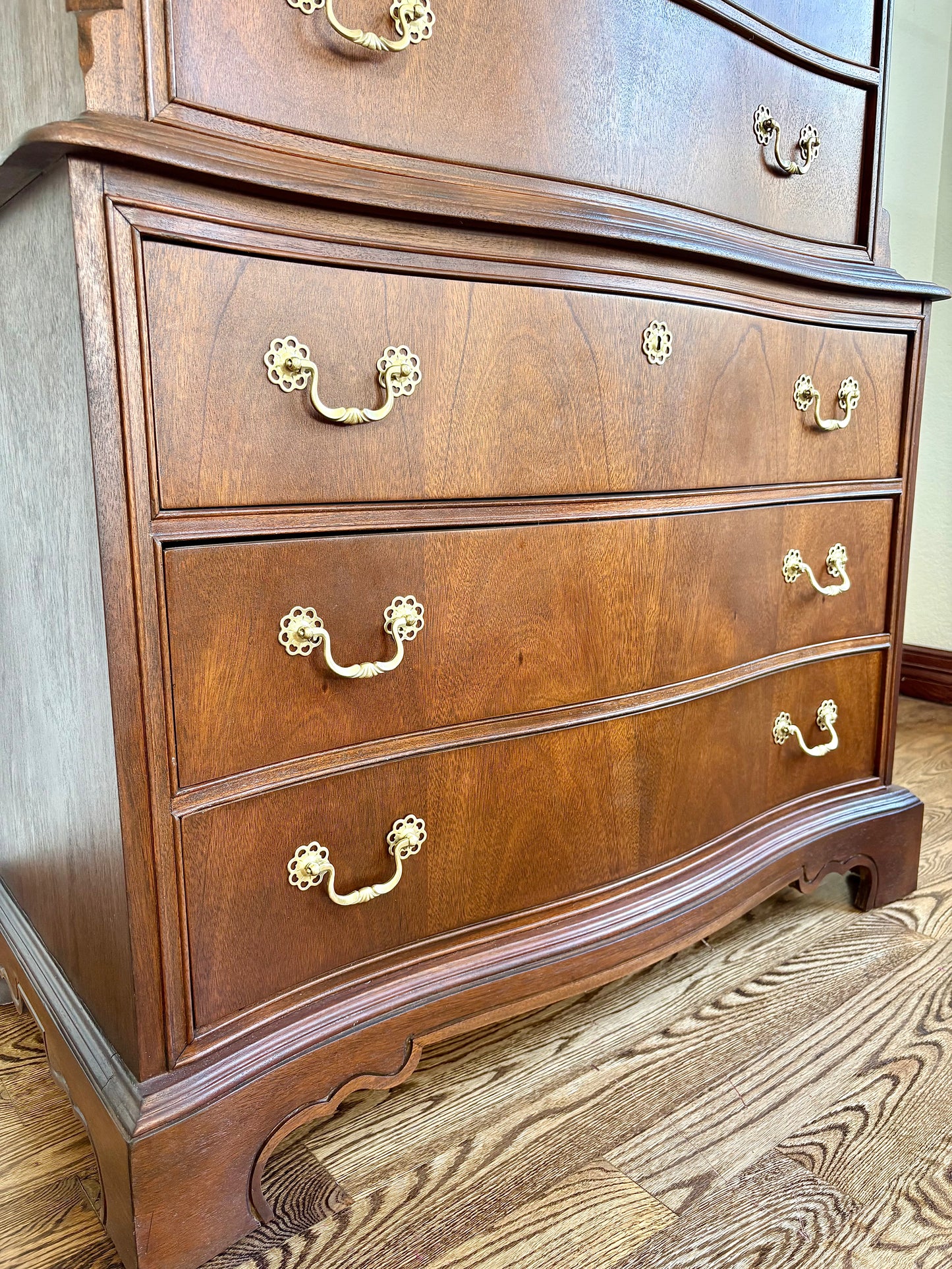Vintage Brighton Furniture Serpentine Chest on Chest Dresser/Tallboy