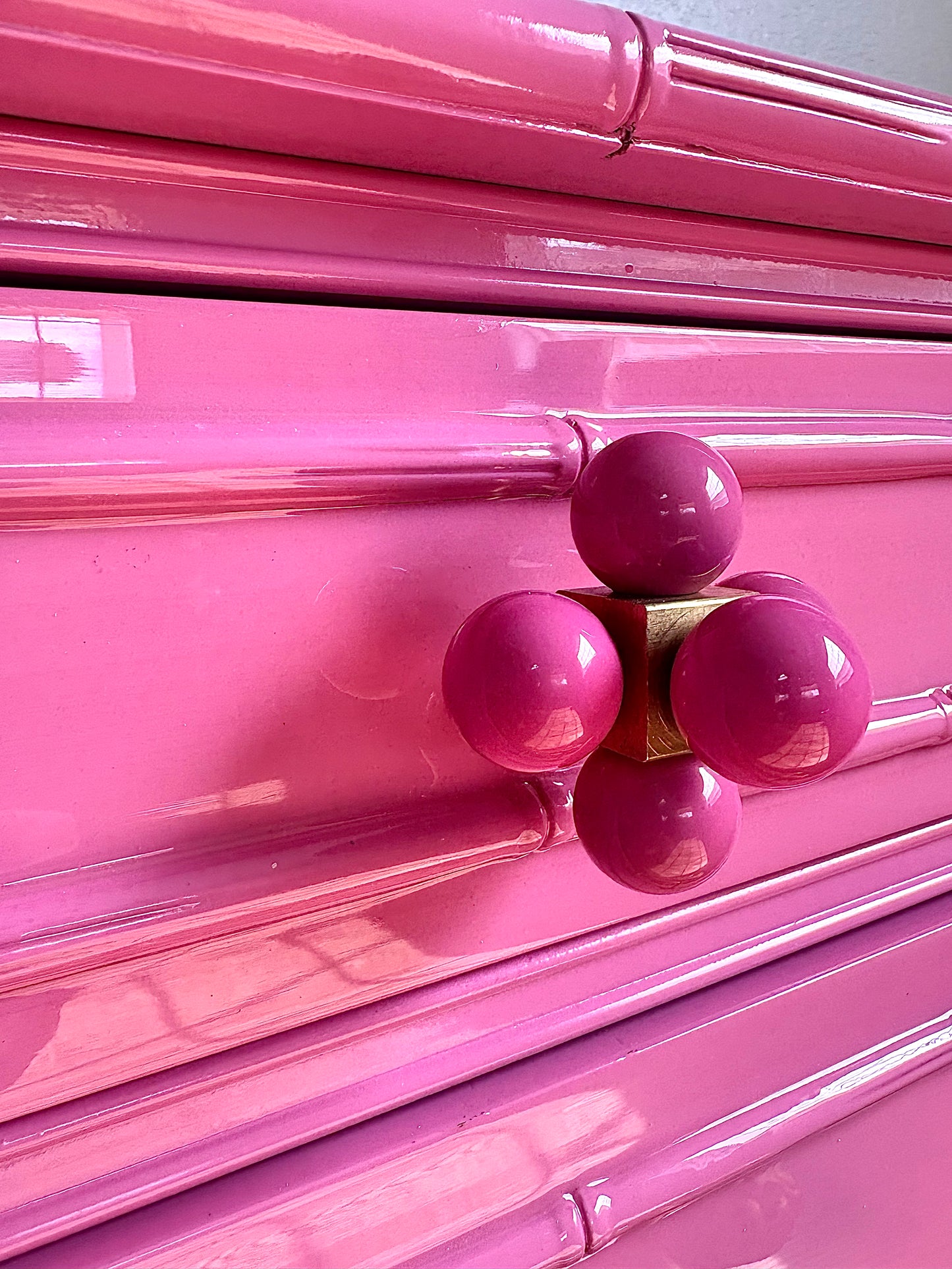 Ultra High Gloss Hot Pink Thomasville Bamboo Dresser