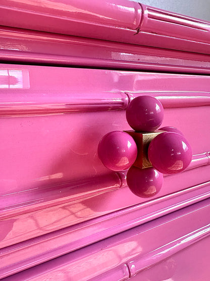 Ultra High Gloss Hot Pink Thomasville Bamboo Dresser