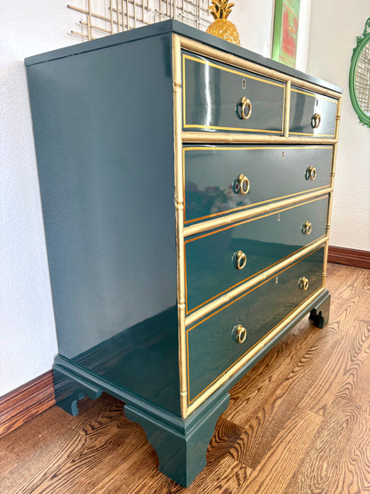 Ultra High Gloss Green Bamboo Trim Dresser