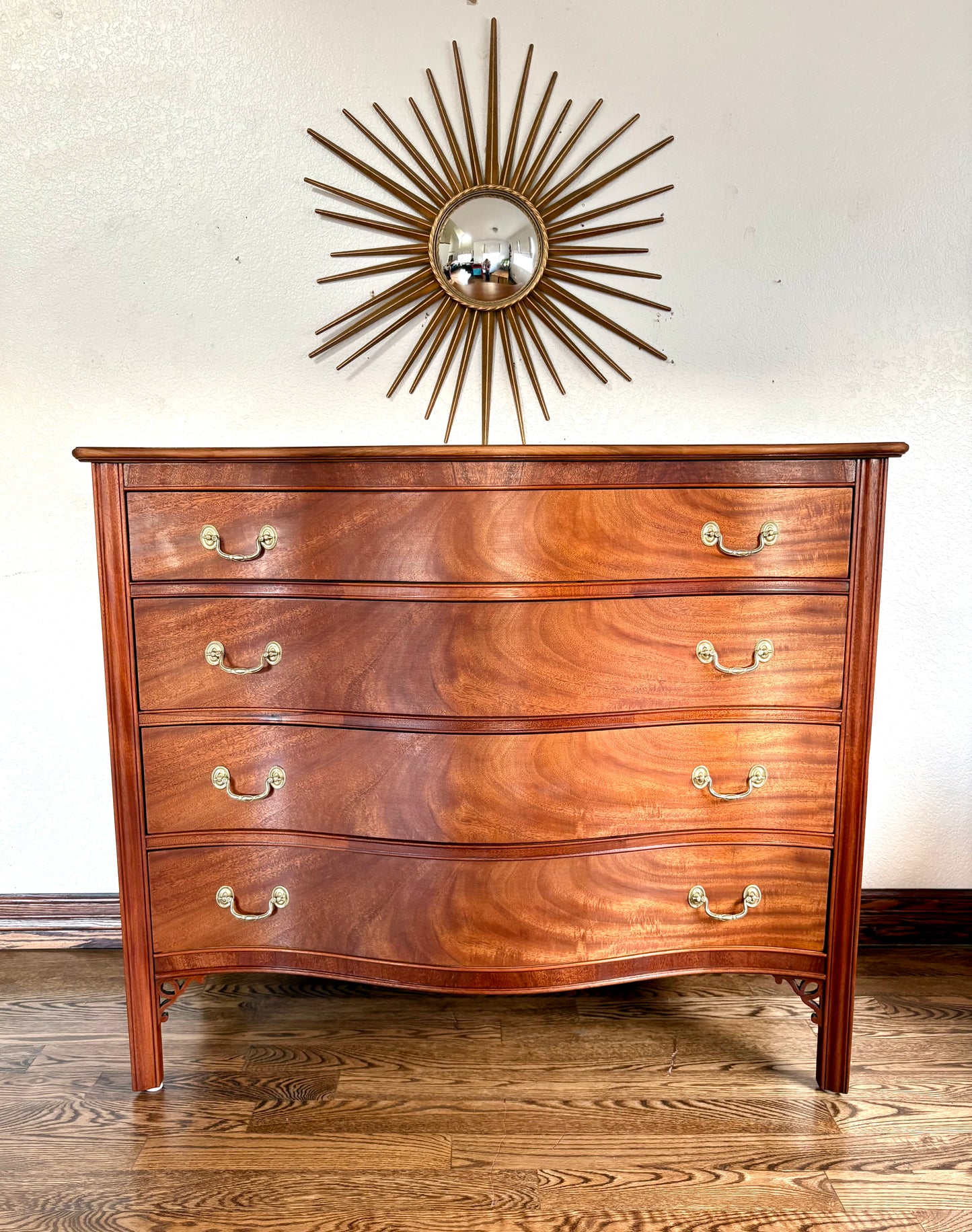 Vintage Serpentine George III Style Chest of Drawers