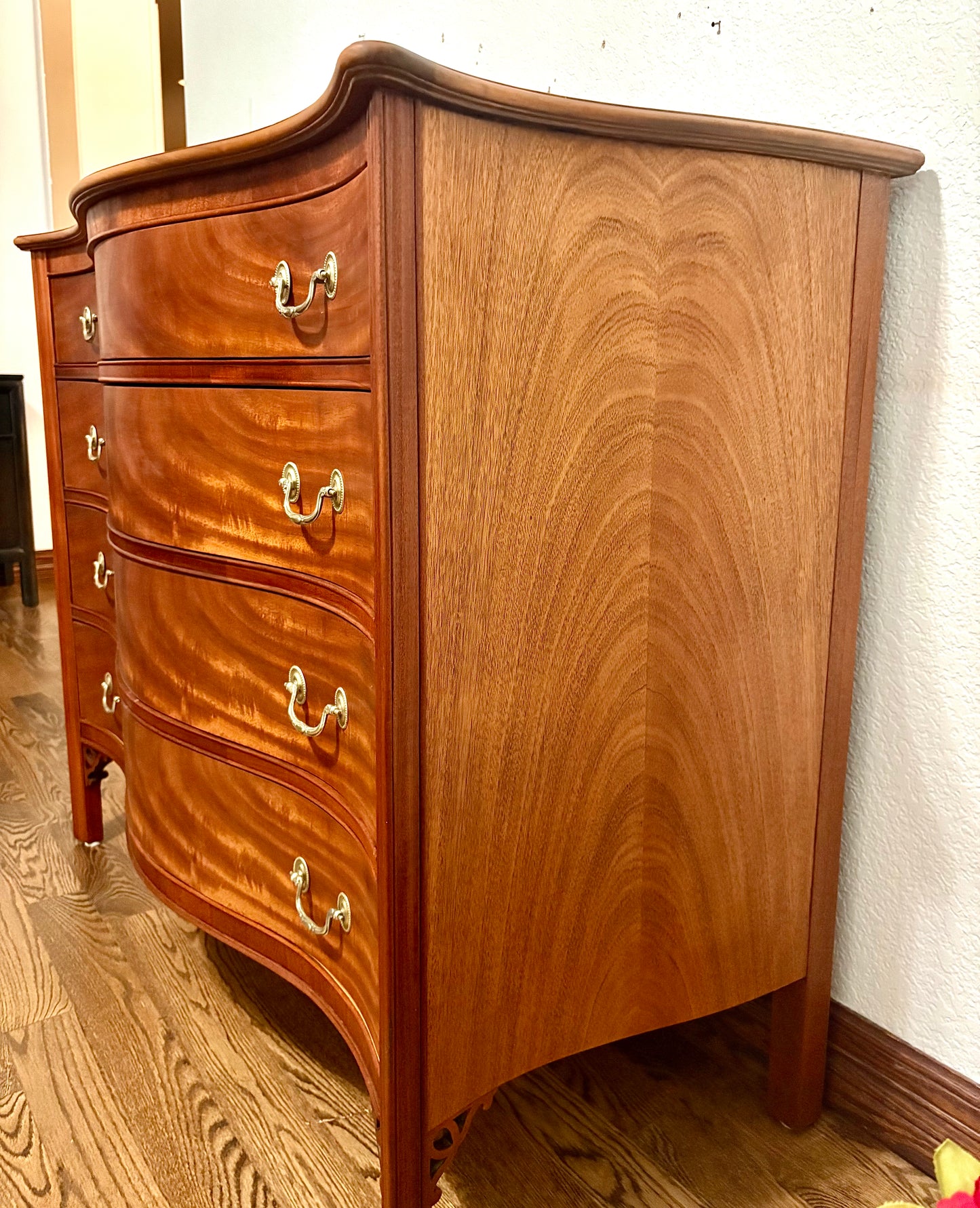Vintage Serpentine George III Style Chest of Drawers