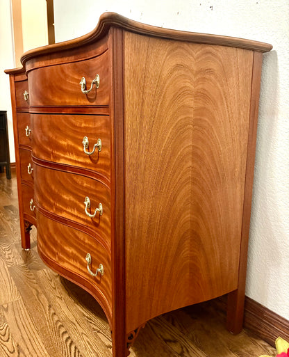 Vintage Serpentine George III Style Chest of Drawers