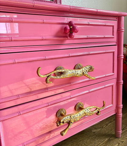 Ultra High Gloss Hot Pink Thomasville Bamboo Dresser