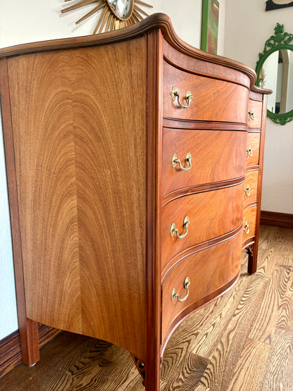 Vintage Serpentine George III Style Chest of Drawers