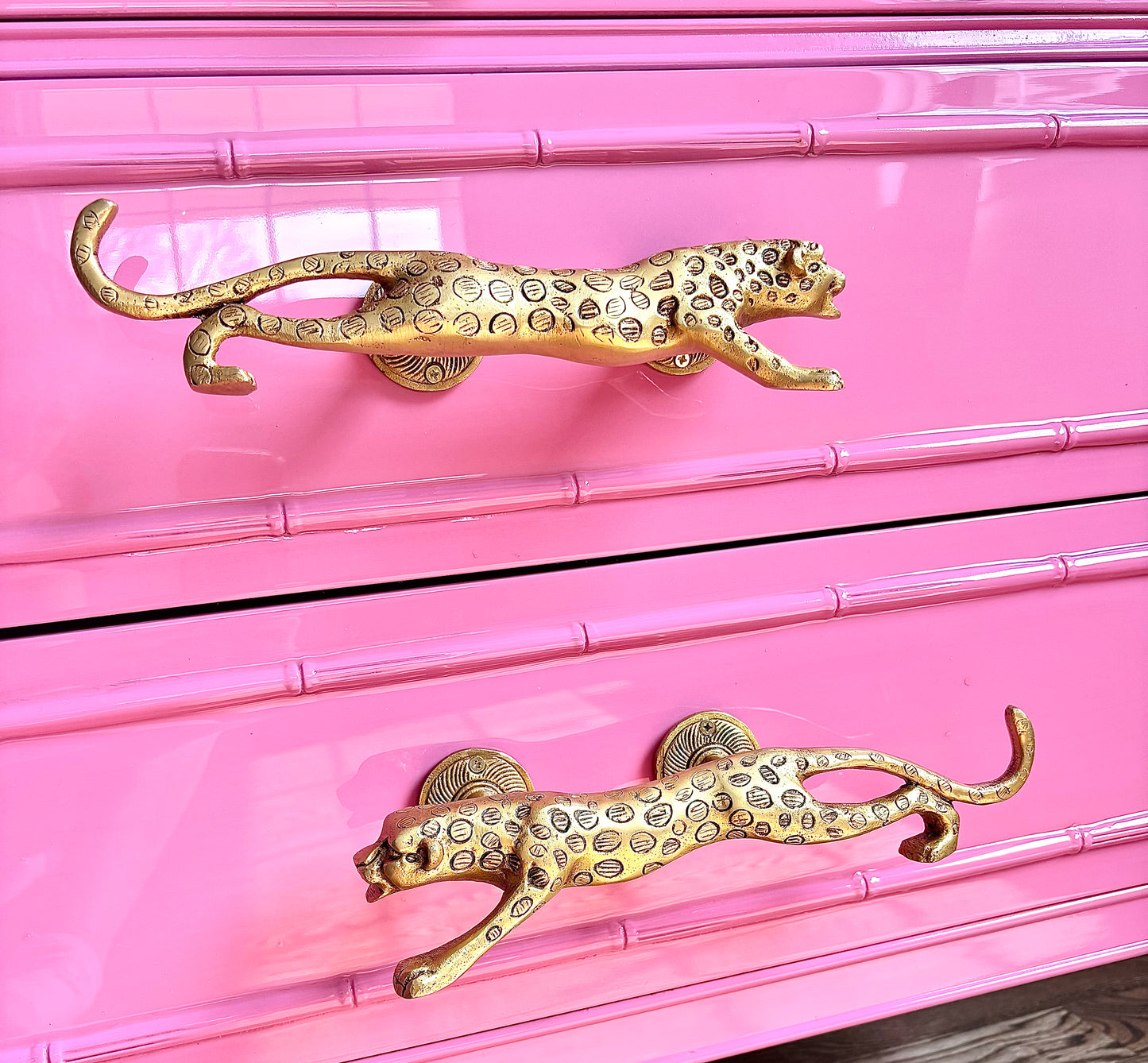 Ultra High Gloss Hot Pink Thomasville Bamboo Dresser