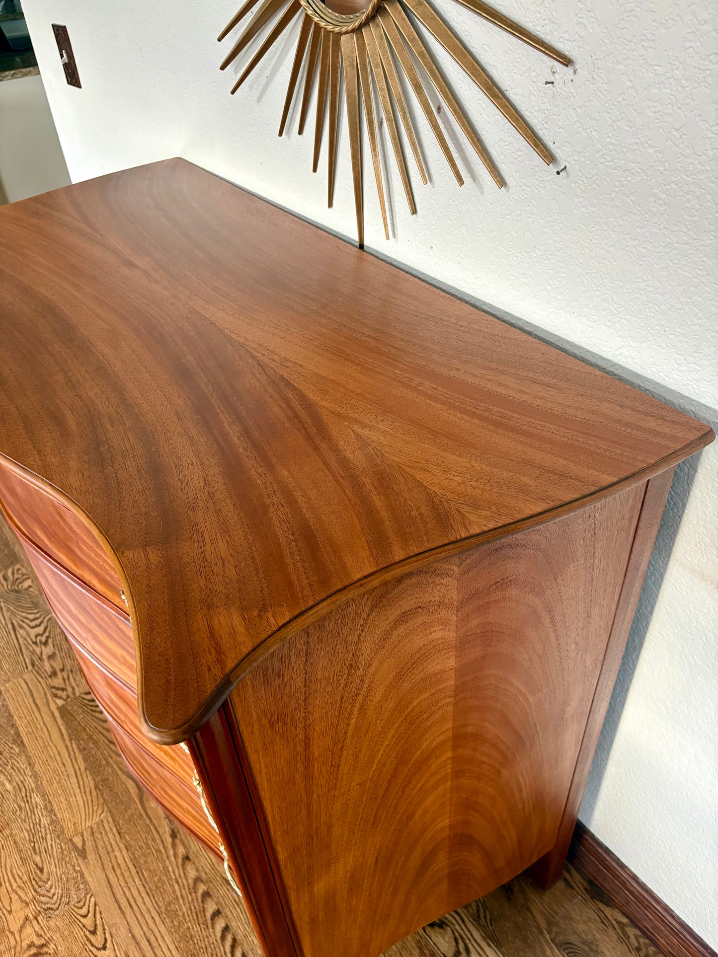 Vintage Serpentine George III Style Chest of Drawers