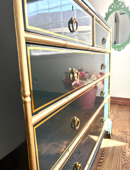 Ultra High Gloss Green Bamboo Trim Dresser