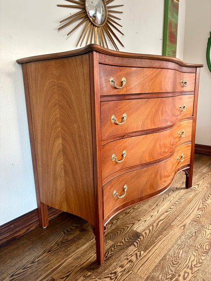 Vintage Serpentine George III Style Chest of Drawers