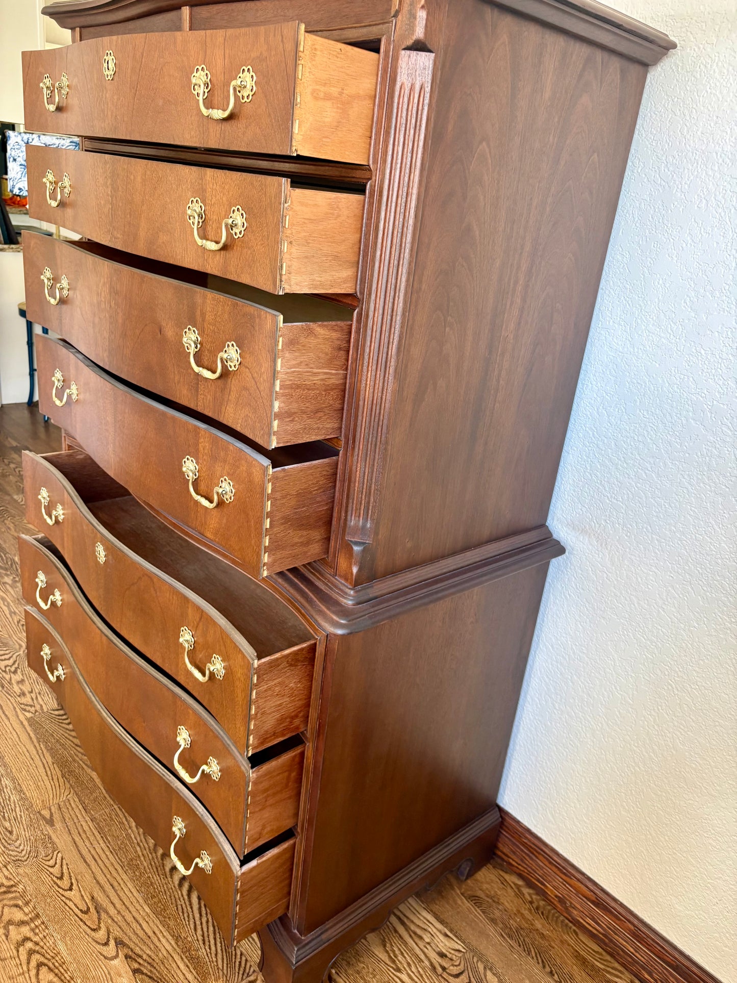 Vintage Brighton Furniture Serpentine Chest on Chest Dresser/Tallboy