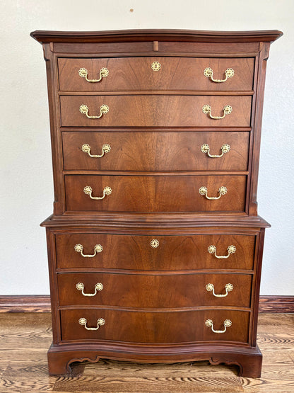 Vintage Brighton Furniture Serpentine Chest on Chest Dresser/Tallboy