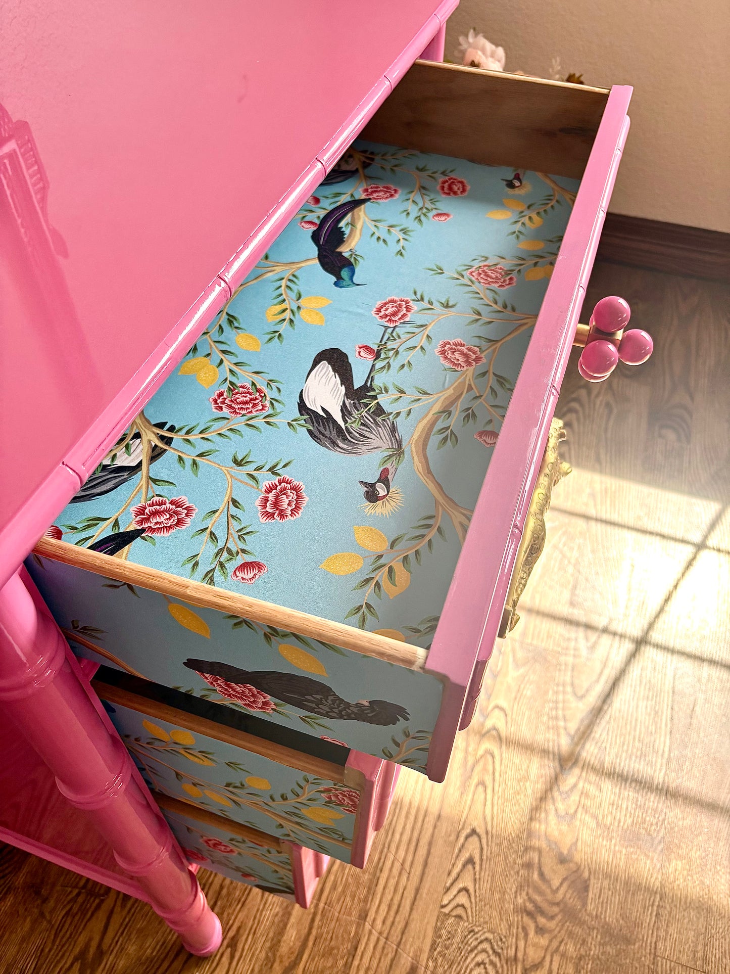 Ultra High Gloss Hot Pink Thomasville Bamboo Dresser