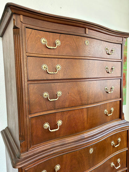 Vintage Brighton Furniture Serpentine Chest on Chest Dresser/Tallboy