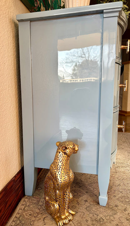 A Pair of Vintage Dixie Bow Front High Gloss End Stands