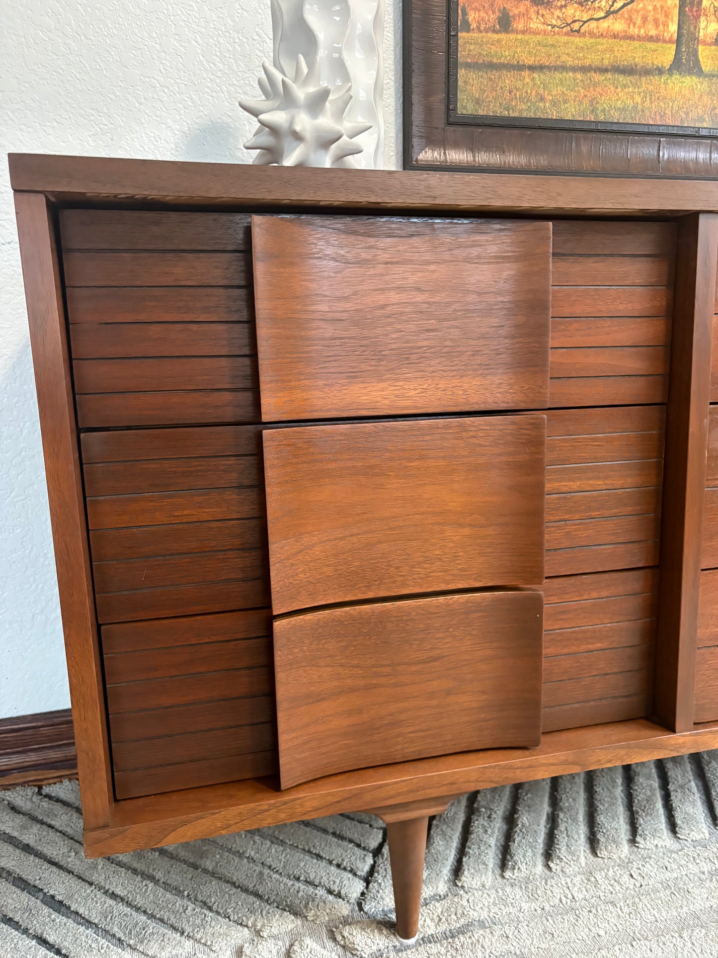 Johnson Carper 9 Drawer MCM Dresser