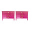 Customizable A Pair of Dixie Aloha Style 3 Drawer Faux Bamboo End Stands/Nightstands