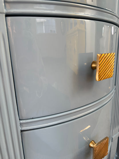 A Pair of Vintage Dixie Bow Front High Gloss End Stands