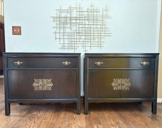 CUSTOMIZABLE A Pair of Century Brand Vintage Oversized Bedside Tables/Night Stands