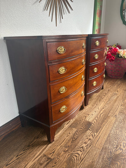 Custom Paint these! A Pair of Dixie Serpentine Large 4 Drawer Bedside Tables/Nightstands/Small Dressers In the Color of Your Choice!