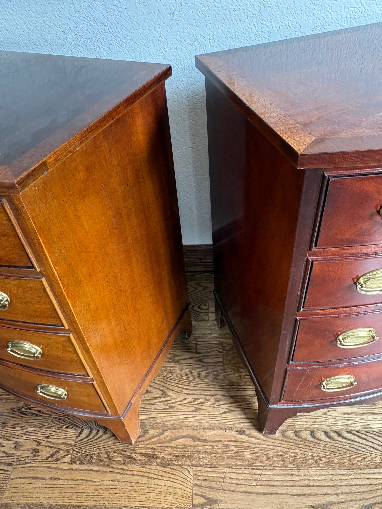 Custom Paint these! A Pair of Dixie Serpentine Large 4 Drawer Bedside Tables/Nightstands/Small Dressers In the Color of Your Choice!