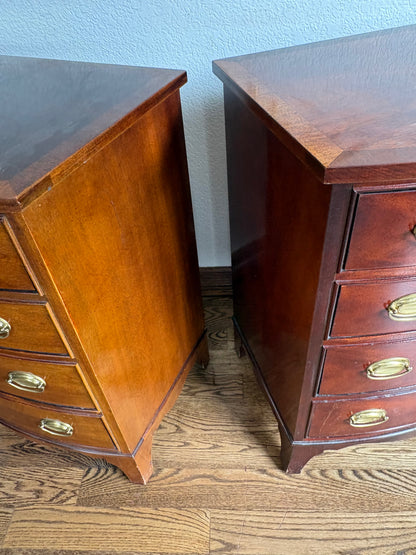 Custom Paint these! A Pair of Dixie Serpentine Large 4 Drawer Bedside Tables/Nightstands/Small Dressers In the Color of Your Choice!