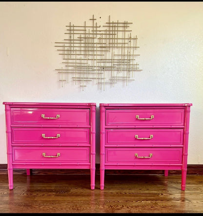 A Pair of Henry Link Bamboo Large End Stands in The Color of Your Choice!