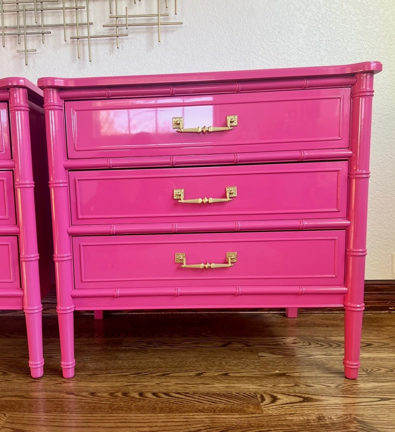A Pair of Henry Link Bamboo Large End Stands in The Color of Your Choice!