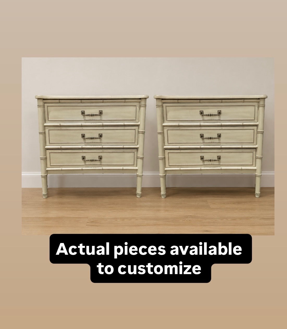 A Pair of Henry Link Bamboo Large End Stands in The Color of Your Choice!